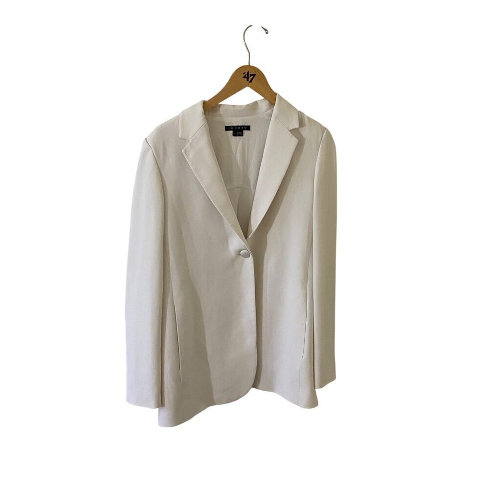 Theory Women's White Back Slit Classic Blazer - 6